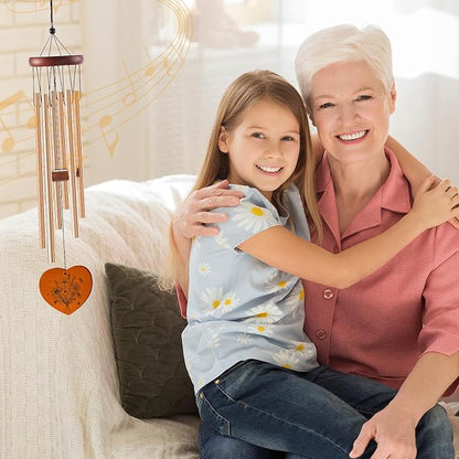 Gigi Gifts for Mother's Day Birthday Christmas Thanksgiving from Grandkids Grandchildren, Gigi Garden Gifts for Grandma, 26Inch Wind Chimes for Outside with S Hook Greeting Card