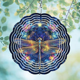 Dragonfly Wind Spinners Outdoor, Hanging Wind Spinner for Garden Decoration, 8 inch 3D Stainless Steel Metal Wind Sculpture for Indoor/Outdoor Decor