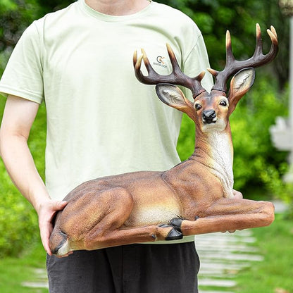 Outdoor Large-Sized Deer Garden Statue,Decorative Sculpture, 23 inches Indoor/Outdoor Garden Decoy Animal Statue Forest Fawn Sculpture