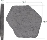 Arcadia Garden Products Set of 4, 16x17” Dark Gray Stepping Stone Fiberclay Pavers, Outdoor Garden Natural Repeatable Pattern Pathway, Faux Stone Decorative Landscaping Walkway
