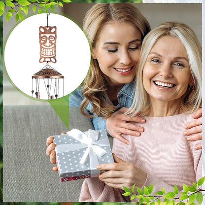 VioraWhite Tiki Wind Chimes Outdoor Decoration for Women Men Mom Wife Grandma Tiki Gifts Memorial Metal Wind Chimes for Outside Indoors, Lawn, Patio, Home, Porch, Yard Decor, Garden Decor