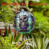 Baby Owl Suncatcher Stained Glass,Hanging Stained Glass for Windows for Animal Lovers,20cm/7.87inch Hand-Painted Sun Catcher Garden Hangings Ornaments Halloween Fall Christmas Decor for Home