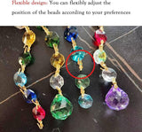 Crystal Suncatchers Window Crystals Hanging Suncatcher Colorful Glass Beads Chain Wind Chimes for Garden Outdoor Pendant Home Decor Gifts (Colorful Glass)
