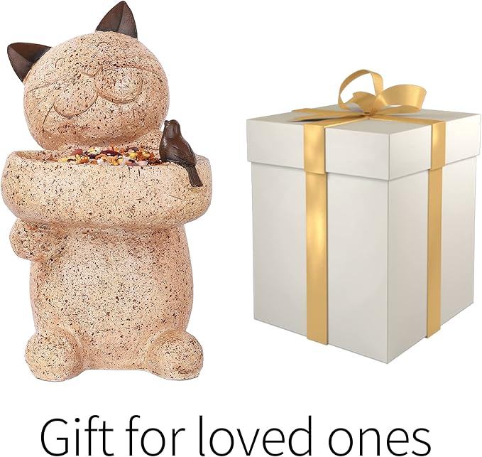 Cat Garden Statues Outdoor Decor,12’’ Height Cat Garden Sculptures,Christmas Decoration,Yard Lawn Ornaments,Gift for Thanksgiving