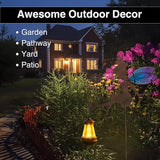 Solar Fairy Garden Statue Floral Figurine Light, Outdoor Sculpture Decor for Patio Yard Lawn, Festival Gift