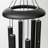 Corinthian Bells 27" Double Heart Wind Chime – Black – Engraved Intertwined Hearts with Ivy Circle – Romantic Gift for Weddings, Anniversaries & Loved Ones