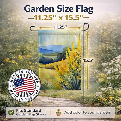Caroline's Treasures Kentucky Goldenrod in Watercolor Garden Flag Mailbox Flag Decorative Yard Flag Banner Outside Patio Artwork Yard Flower Beds, Garden Size, Multicolor