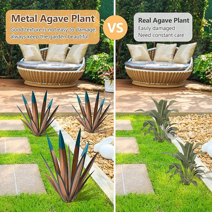 VChymm 2pcs Metal Country Tequila Sculpture DIY Plant Home Decor Garden Ornament Indooutdoor Statuette Patio Lawn Stake Decoration Gift 16"