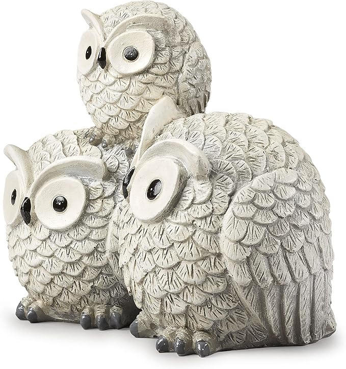 Garden Items Owls Garden Statue, one Size, Light Gray