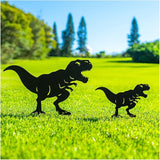 Dinosaur Metal Garden Stakes Decorative Dinosaur Gifts for Adults/Men/Women,Black Silhouette Statues for Yard Art,Outdoor Decor,Outside,Patio,Lawn Ornaments,Garden Decorations