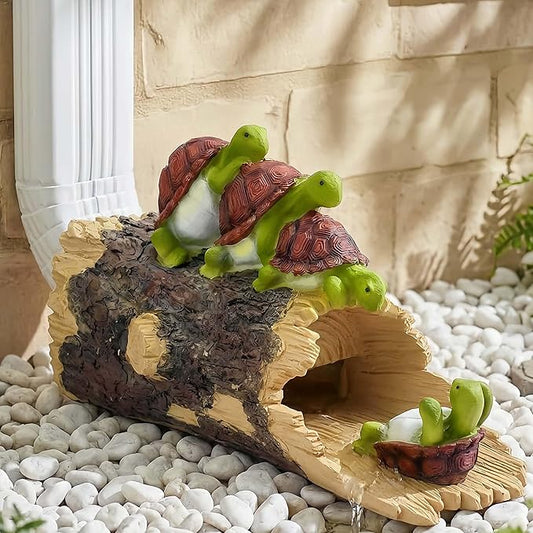 Funny Turtle Gutter Downspout Extender Statue, Outdoor Decor Sculpture Ornament, Decorative Gutter Extension, Splash Block, Downspout Diverter, Eco-Friendly Resin, Perfect for 3"x4" Downspouts