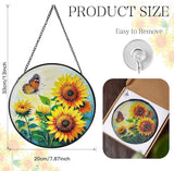 Sunflower Sun Catcher Stained Glass Window Hanging, 7.8" Suncatcher Glass Panel Window Decoration, Nature Lover Gift for Women, Wall Garden Art Decor, Gift for Birthday Christmas & Holidays