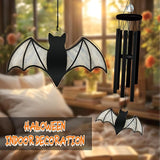 Halloween Bat Gothic Wind Chime for Outside Halloween Decoration Spooky Bat Suncatcher Crystal Rainbow Ornament Bat Flying Wind Chimes Outdoor for Porch Witchy Garden Gifts for Bat Lovers Friends