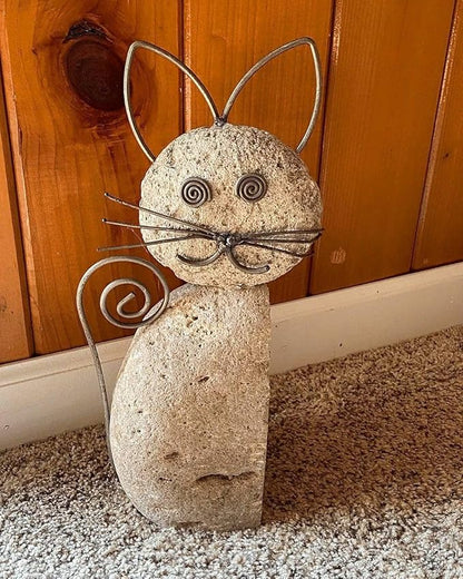 Happy Gardens Cat Garden Statue with Whiskers