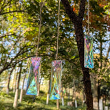 Iridescent Crystal Prism Suncatcher,3pc Rectangular DIY suncatcher for Windows Hanging,Sparkling Crystal Chandelier penadant for Home,Windows, car Decor,Chakra, Gardens