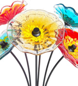 Dale Tiffany AS23099 Fiore Bloom Hand Blown Glass Flower Art Glass Sculpture with Metal Stand for Indoor Garden Patio Decoration, Multi Color, 6-Plate 26" Tall