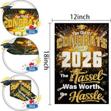 Graduation Decorations 2026 - Class of 2026 Garden Flag | Graduation Decor Party Favors Supplies for Outdoor Indoor Double-Side Backdrop Banner for Garden Porch Patio Lawn Yard Home,12x18Inch (Black)