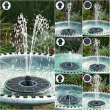 SZMP Solar Fountain for Bird Bath, Working On Cloudy Day Solar Water Fountain with 3.5W Glass Solar Panel 2000mAh Battery 4 Fixer 7 Nozzles Solar Fountain Pump(Blue Solar Panel)