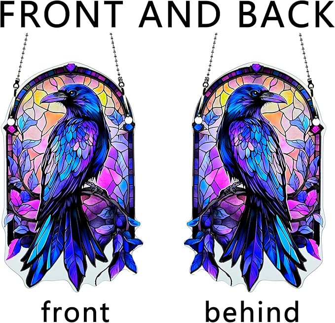 Halloween Bird Ornaments Colorful Window Hanging Decorations Home Wall Decor for Indoor Outdoor