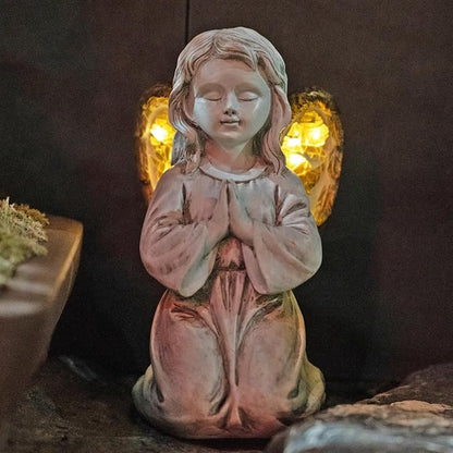 Rezpuao Outdoor Decor - Angel Statue, Solar Powered, Praying Angel for Patio, Lawn, Porch