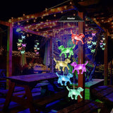Crystal Dog Solar Wind Chimes Outdoor Color Changing Solar Mobile Lights LED Solar Powered Wind Chimes for Home Party Yard Garden Decor, Gifts for mom Birthday Gifts