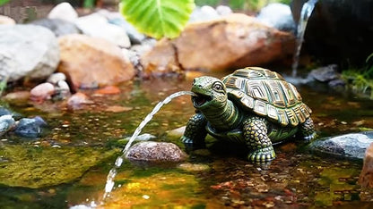 Handmade Turtle Pond Spitter - Resin Water Aerator for Garden & Koi Ponds