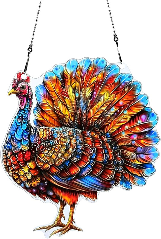Thanksgiving Turkey Ornaments Colorful Window Hanging Decorations Home Wall Decor for Indoor Outdoor