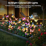 Solar Lights Outdoor Garden Decor: 6 Pack 102 Silk Butterflies with 132 Color-Changing LEDs - Auto On/Off 12H Magical Lighting IP65 Waterproof for Yard Patio Pathway - Unique Gifts for Mom Grandma