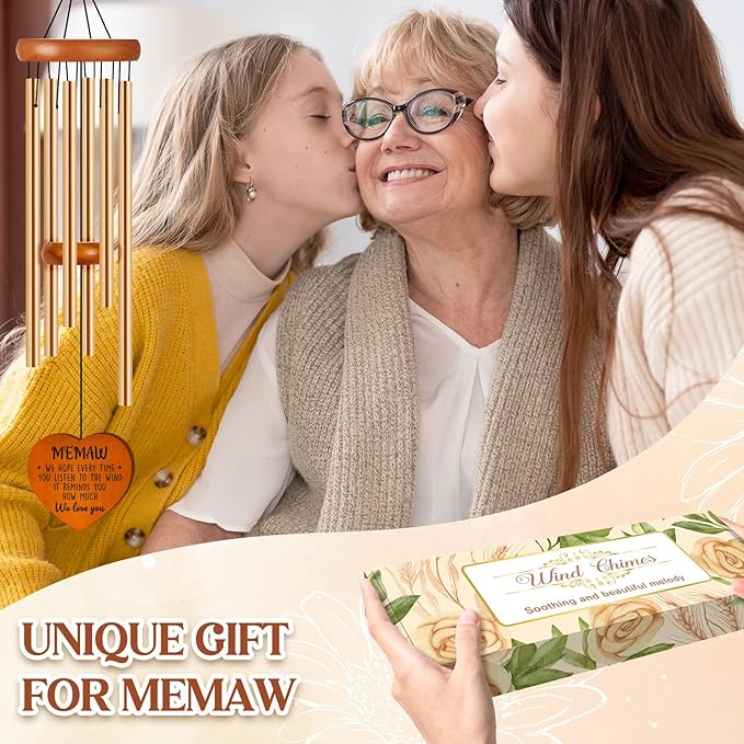 Memaw Gifts from Grandkids, Memaw Wind Chimes, Birthday, Retirement, Thanksgiving, Mothers Day, Grandparents Gifts from Grandchildren, Grandma Gift
