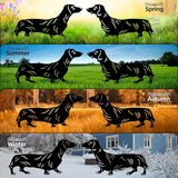 Dachshund Metal Garden Stakes Decor - 2 Pack Realistic Dog Statues for Outdoor, Lawn & Patio - Weatherproof Animal Silhouette Yard Ornaments，Unique Dachshund Gifts for Dog Lovers