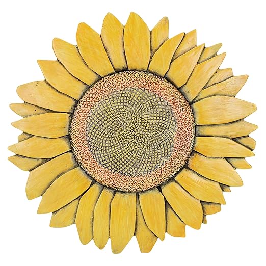 Magnolia Garden 12-Inch Sculpted Golden Sunflower Decorative Stepping Stone – 3D Floral Resin Garden Walkway Tile – Vibrant Yellow Flower Outdoor Accent