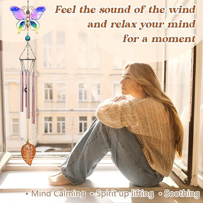 Butterfly Sympathy Wind Chimes for Loss of Mom,Memorial Gifts for Loss of Mom,Loss of Mother Sympathy Gifts,Bereavement Gift Ideas,Windchimes Outdoors