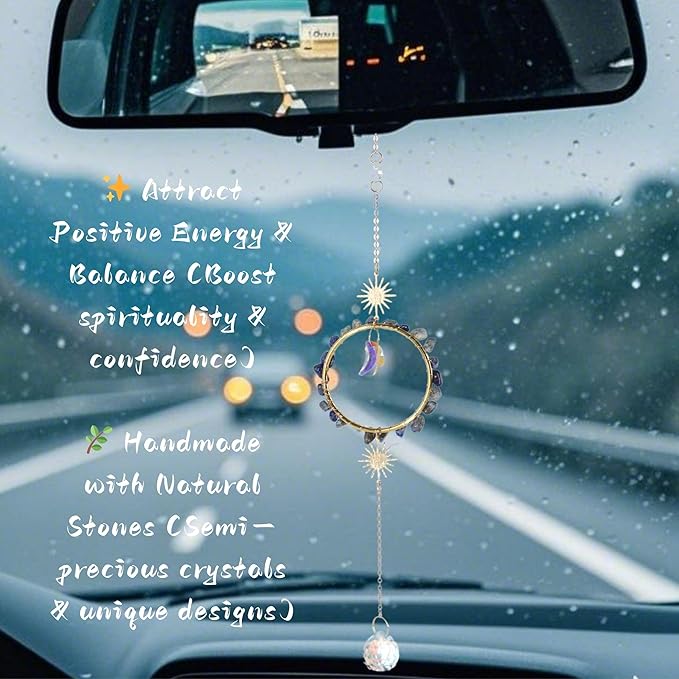 Crystal Rear View Mirror Car Charms | Crystal Sun Catcher | Car Hanging Accessories for Women Men | Dream Catcher Decor | Unique Gift Idea(Lasurite)