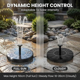 Solar Fountain for Bird Bath: Floating Mini Solar Water Fountain with 6 Nozzles for Garden, Pond, Pool, and Outdoor (1, 6.3")