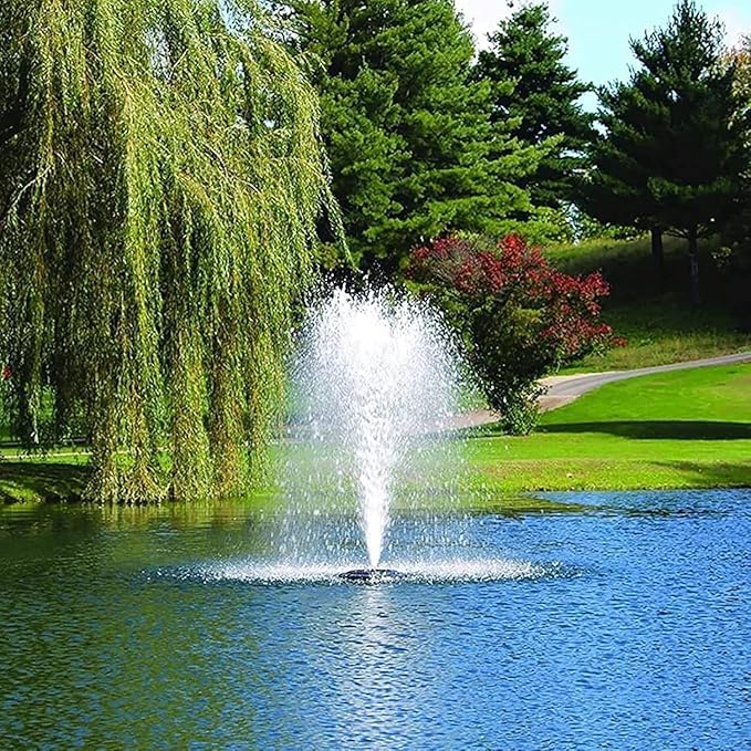 Kasco 1 HP J Series Decorative Fountain - 120V with 200 Ft Electric Power Cord | Pond and Lake Fountain | Efficient Pond Aerator Outdoor Fountain