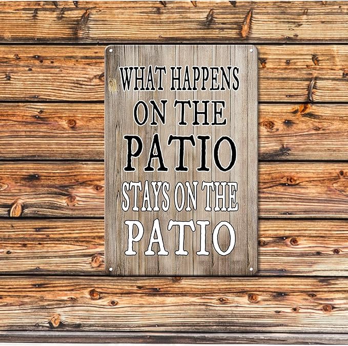 Funny Metal Tin Sign Patio Porch Signs Patio Decorations Outdoor Clearance Backyard Bar Pool Wall Decor