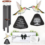 32 Inch Hummingbird Memorial Wind Chimes Outdoor, Sympathy Gifts for Loss of Loved One, Memorial Gifts for Loss of Mom, Sympathy Wind Chimes for Mother, Father, Brother, Sister