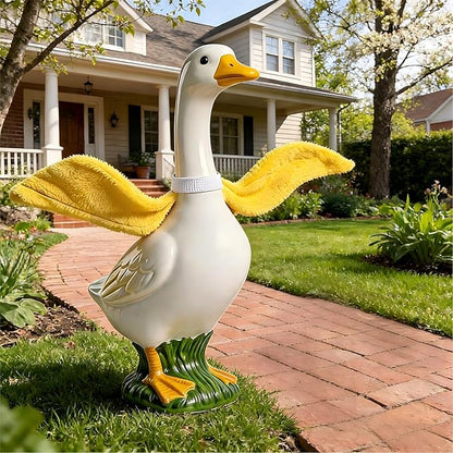 Porch Goose Wings for 23”- 28" Porch Goose Outfit Accessories Poseable Yellow Wings for Yard Lawn Outdoor Garden Patio Decor(1Pcs,Yellow)