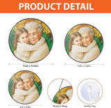 Personalized Stained Glass Window Hanging Ornament, Custom Grandma and Grandkids Photo Decoration, Unique for Mother’s Day, Birthday or Christmas, Keepsake Home Window Art for Grandma