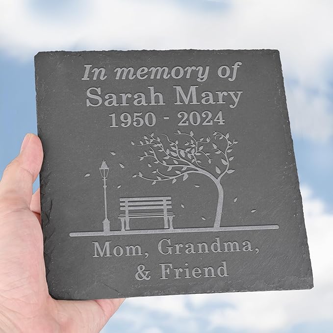 Personalized Memorial Stone Memorial Garden Stone - Sympathy Gifts for Loss of Dad, Mom or Loved One - Bereavement, Remembrance and Condolence Gift - in Memory Square