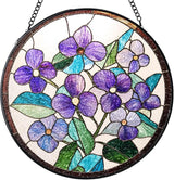 Stained Glass Suncatchers Window Hanging, Flowers Sun Catchers Indoor Window Stained Glass Hanging Garden Decor, Birthday Gifts for Mom Grandma Aunt Sister Bestie 7.8 in