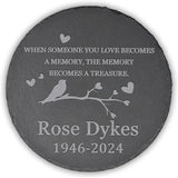 Memorial Garden Stone - Personalized Bereavement Gifts for Loss of Loved One - Round