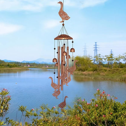 GDNSFIT Goose Wind Chimes for Outside, Metal Windchimes Outdoors, Goose Gifts for Women/Men, Memorial/Birthday Gifts, Garden Decor for Outside, Patio or Yard, Durable Chimes for Outdoors
