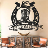 Personalized Cowboy Metal Name Sign, Western Cowboy Wall Decor, Outdoor Art Decor, Custom Western Cowboy Sign, Rustic Metal Wall Art for Home