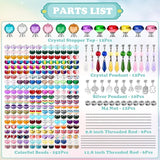 UFU 310Pcs DIY Fairy Wand Beaded Garden Stakes Kit, Decorative Garden Stakes with Colorful Crystal Pendants, Outdoor Fairy Garden Accessories, Beadable Items for Decor, Gifts & Craft (10 & 12 in)