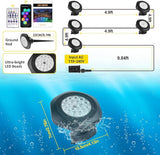 T-SUN Color Changing Underwater Pond Lights, IP68 Waterproof Fountain Lights Dimmable Timer Submersible LED Landscape Spotlights for Outdoor Koi Fish Tank Aquarium Garden(Set of 5)