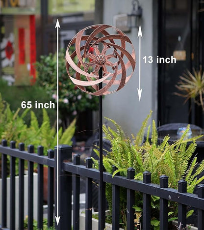 Wind Spinners for Yard and Garden Decor, Metal Kinetic Wind Sculptures Perfect for Outdoor Lawn Patio Decoration 63 x 13