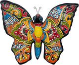 Talavera Pottery Store Hanging Wall Butterfly Hand Painted Indoor Outdoor Multi Colored Figure Glazed