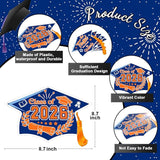 Chunful 12 Pack Graduation Yard Signs Grad Decoration 2026 Happy Graduate Lawn Garden Sign with Stake Congrats Outdoor Plastic Cap Hanging Ornament for Class Pathway Walkway Porch Party(Blue Orange)