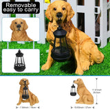 Baquler Garden Dog Statues Outdoor Decor, Resin Solar Lights Outdoor Statue Led Garden Decorations Windproof Lamp Lawn Ornaments Front Yard Decorations Outdoor for Porch Home Patio(Golden Retriever)